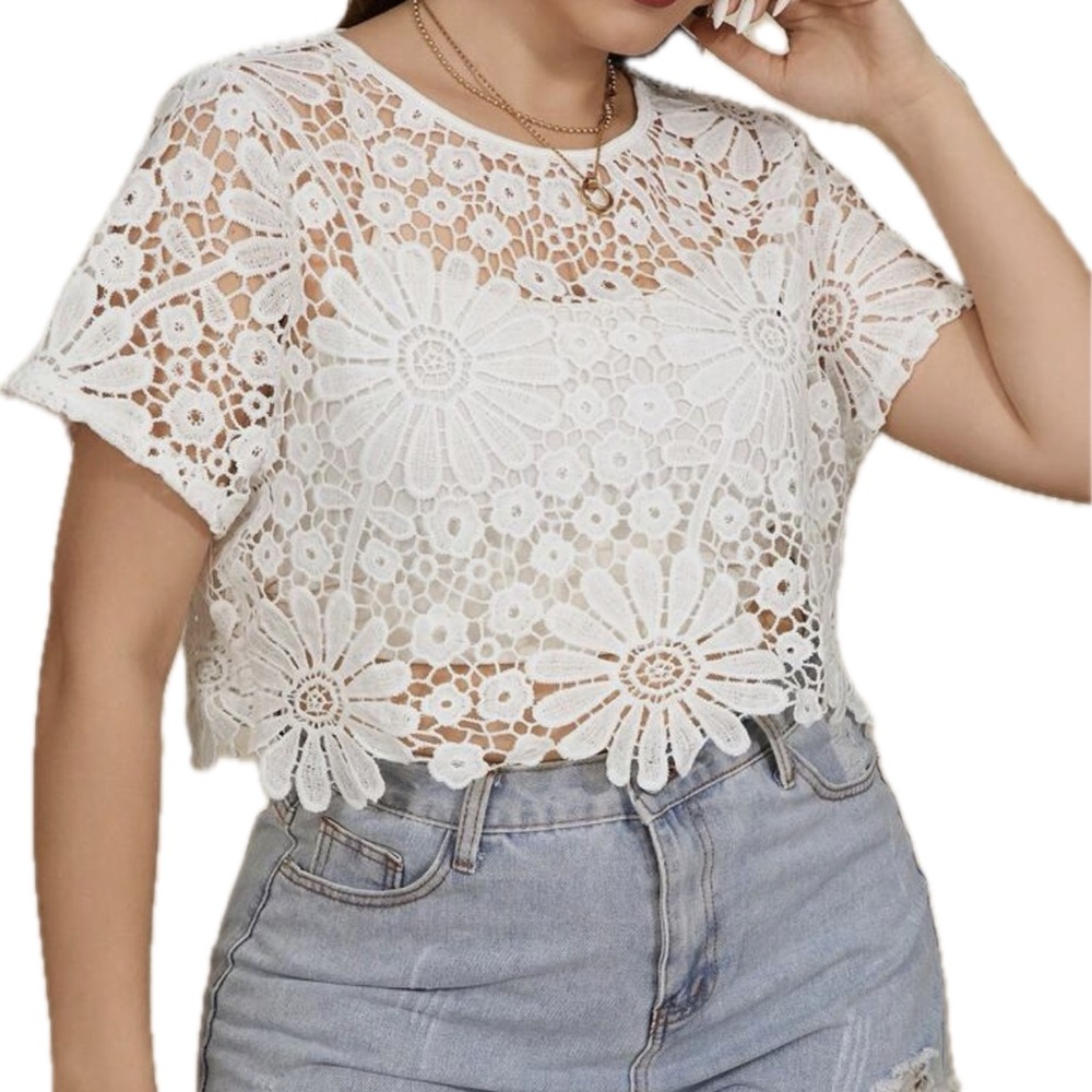 🕊️ PLUS Floral Lace Top🕊️
